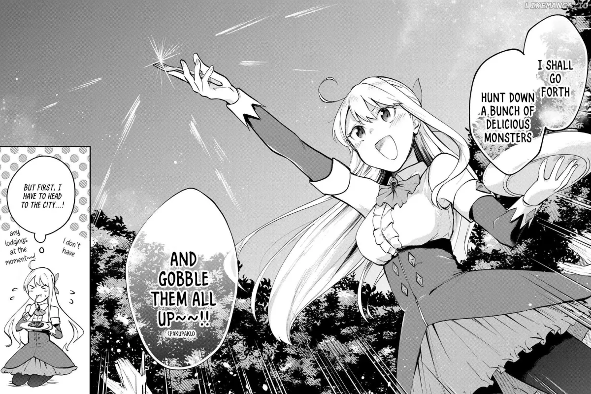 [Pakupaku desu wa] Tsuihousareta Ojou-sama no "Monster wo Taberu Hodo Tsuyoku Naru" Skill wa, 1-shoku de 1 Level Up suru Zendaimimon no Saikyou Skill deshita. 3-nichi de Jinrui Saikyou ni narimashita wa~! Chapter 1 page 71 - 