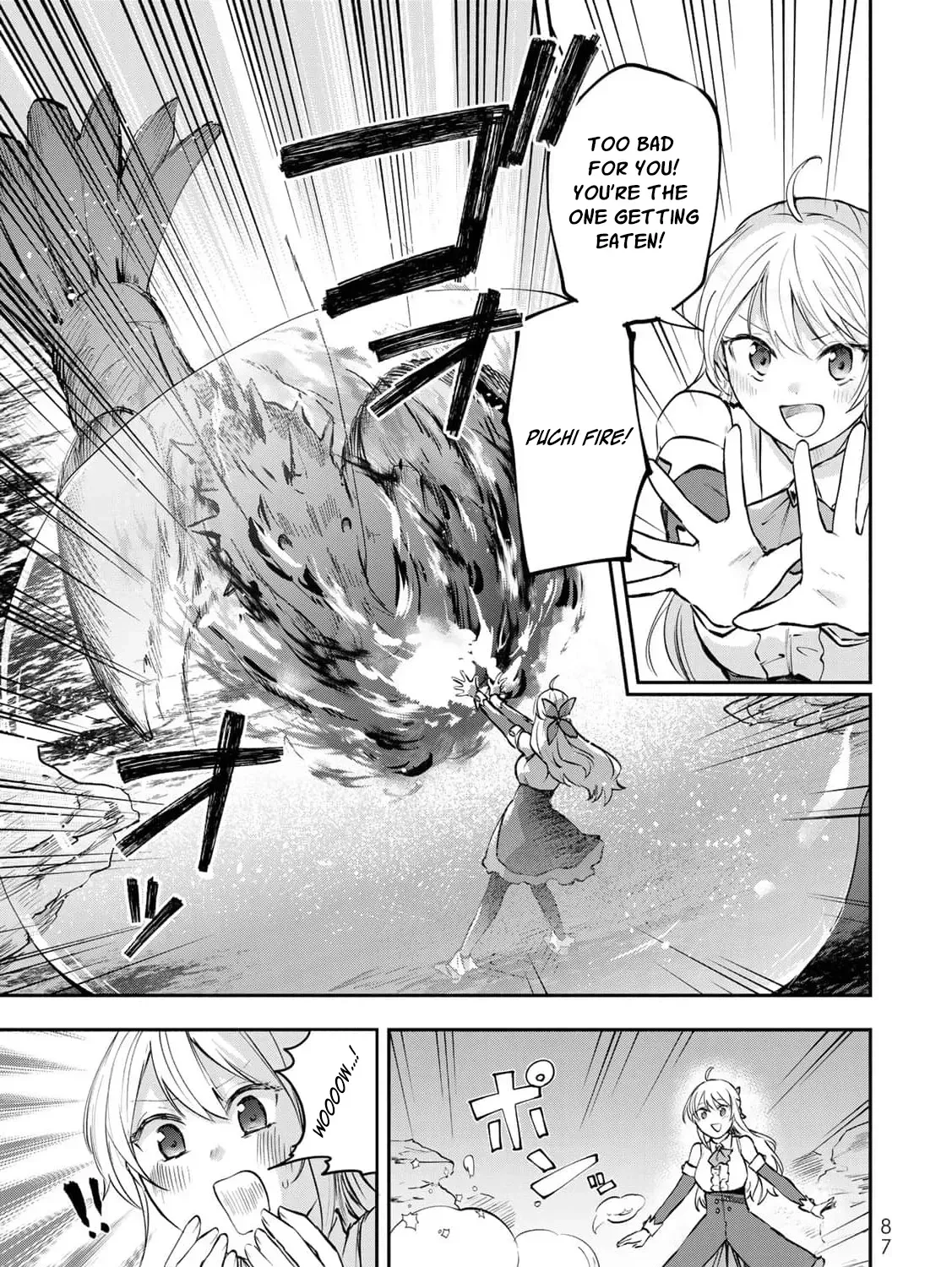 [Pakupaku desu wa] Tsuihousareta Ojou-sama no "Monster wo Taberu Hodo Tsuyoku Naru" Skill wa, 1-shoku de 1 Level Up suru Zendaimimon no Saikyou Skill deshita. 3-nichi de Jinrui Saikyou ni narimashita wa~! Chapter 19 page 27 - 