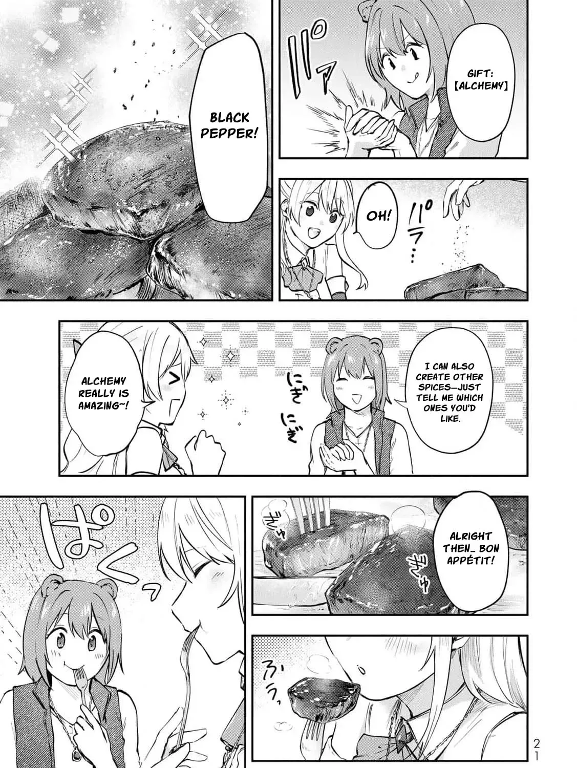 [Pakupaku desu wa] Tsuihousareta Ojou-sama no "Monster wo Taberu Hodo Tsuyoku Naru" Skill wa, 1-shoku de 1 Level Up suru Zendaimimon no Saikyou Skill deshita. 3-nichi de Jinrui Saikyou ni narimashita wa~! Chapter 21 page 45 - 