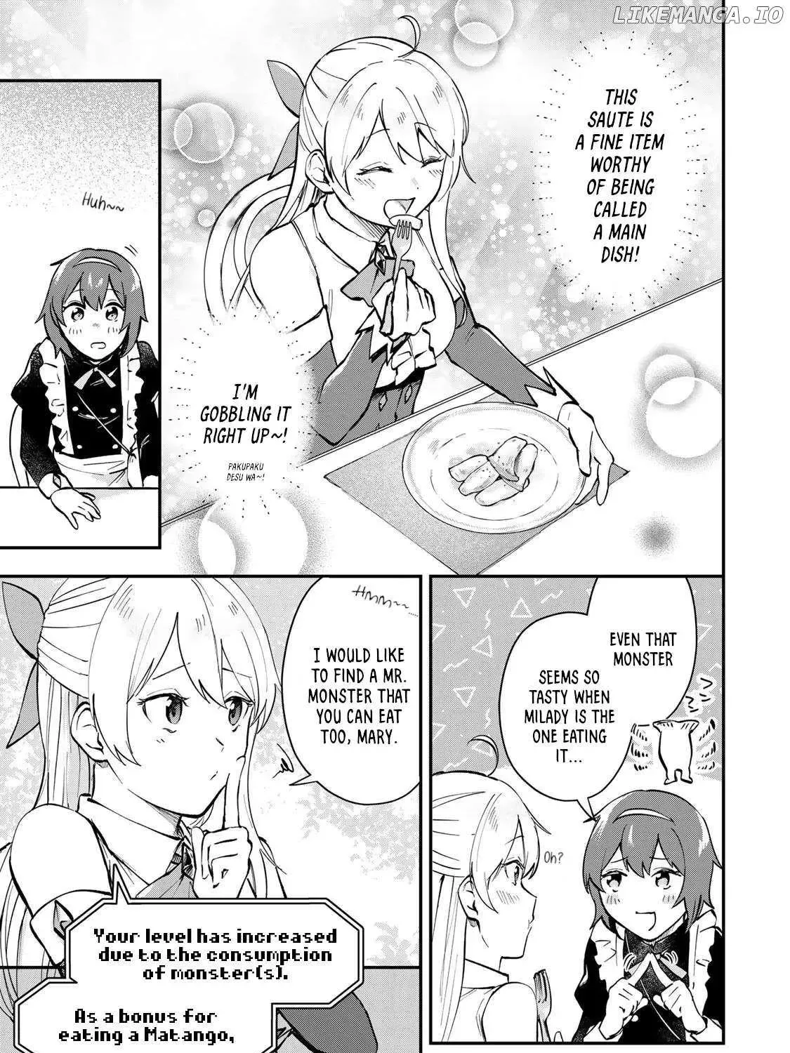 [Pakupaku desu wa] Tsuihousareta Ojou-sama no "Monster wo Taberu Hodo Tsuyoku Naru" Skill wa, 1-shoku de 1 Level Up suru Zendaimimon no Saikyou Skill deshita. 3-nichi de Jinrui Saikyou ni narimashita wa~! Chapter 7 page 17 - 
