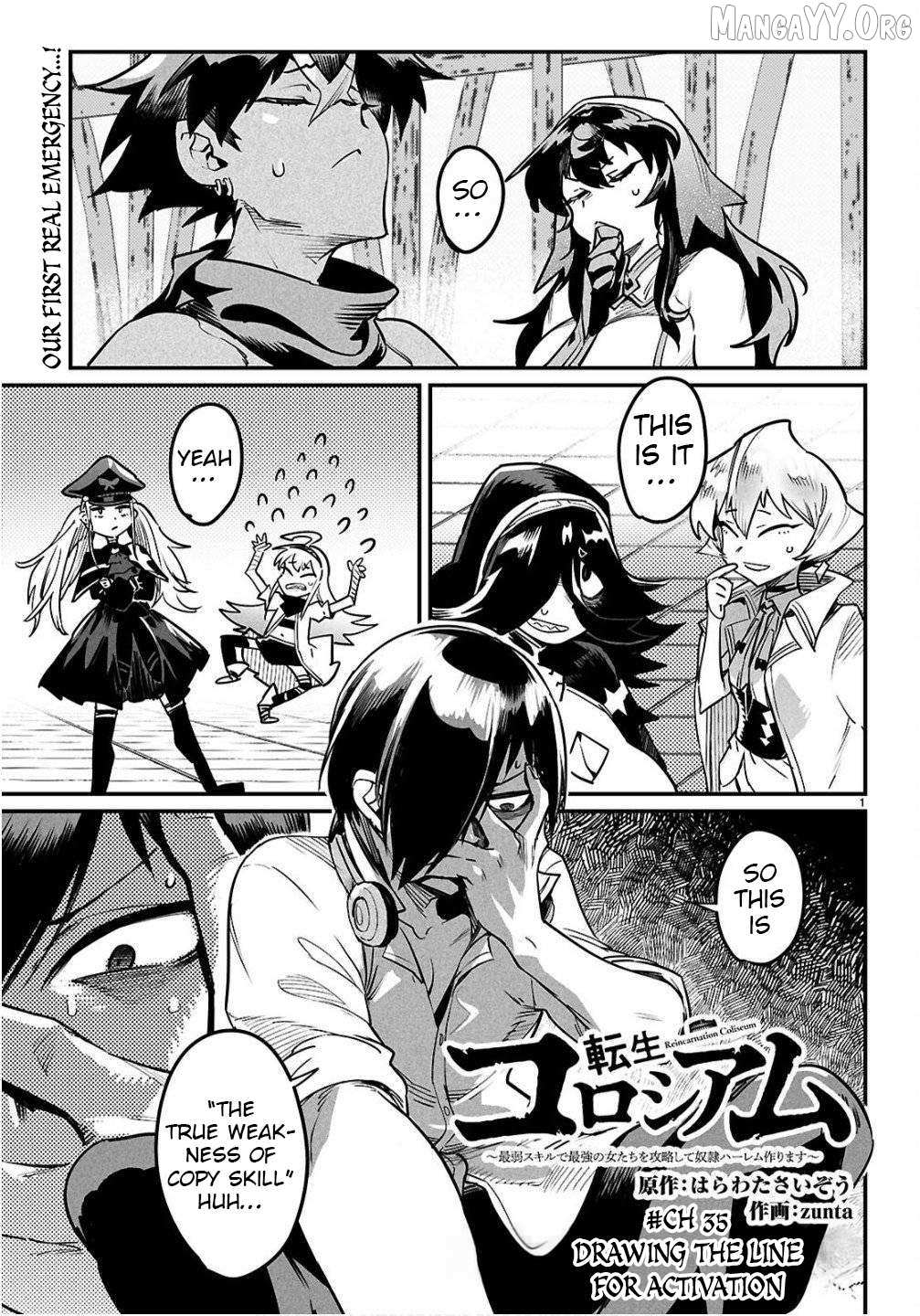 Reincarnation Colosseum - Using the Weakest Skills in Order to Defeat the Strongest Women and Create a Slave Harem Chapter 35 page 1 - 