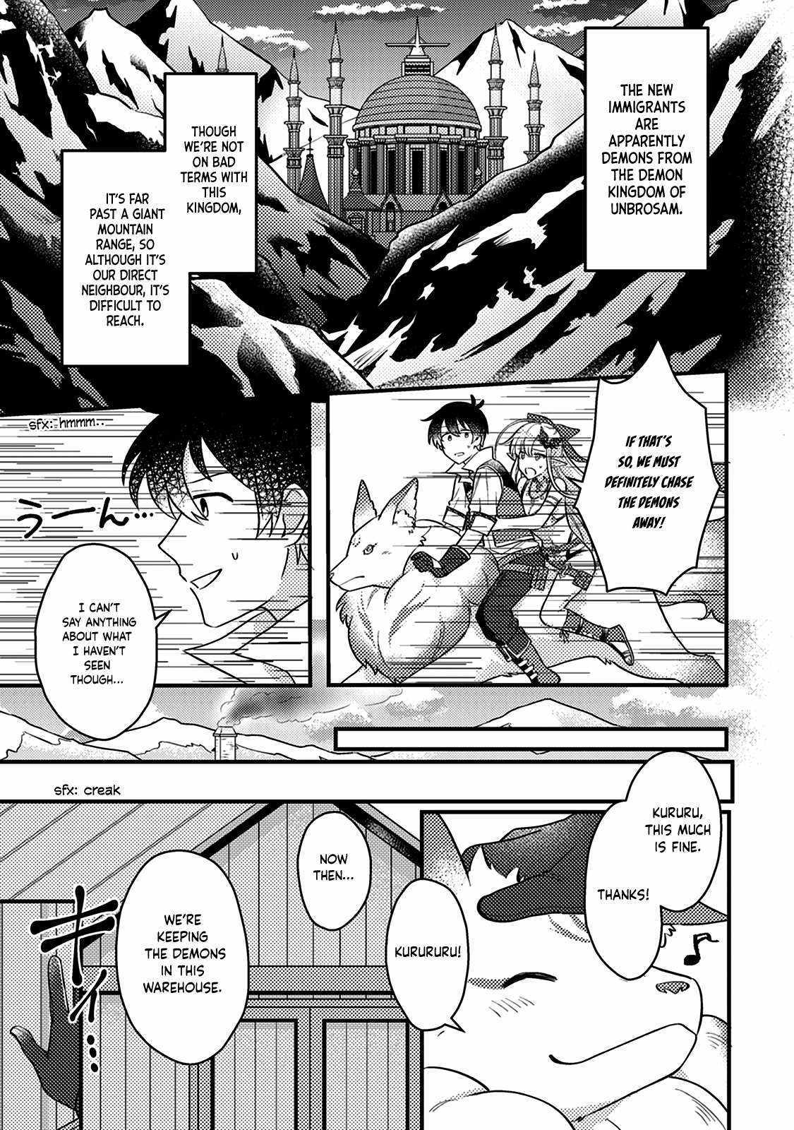 Revolution in production with the blessings of the gods - While living a leisurely, slow life in a corner of another world, somehow a diverse group of people gathered to form the strongest nation... Chapter 13.3 page 9 - 
