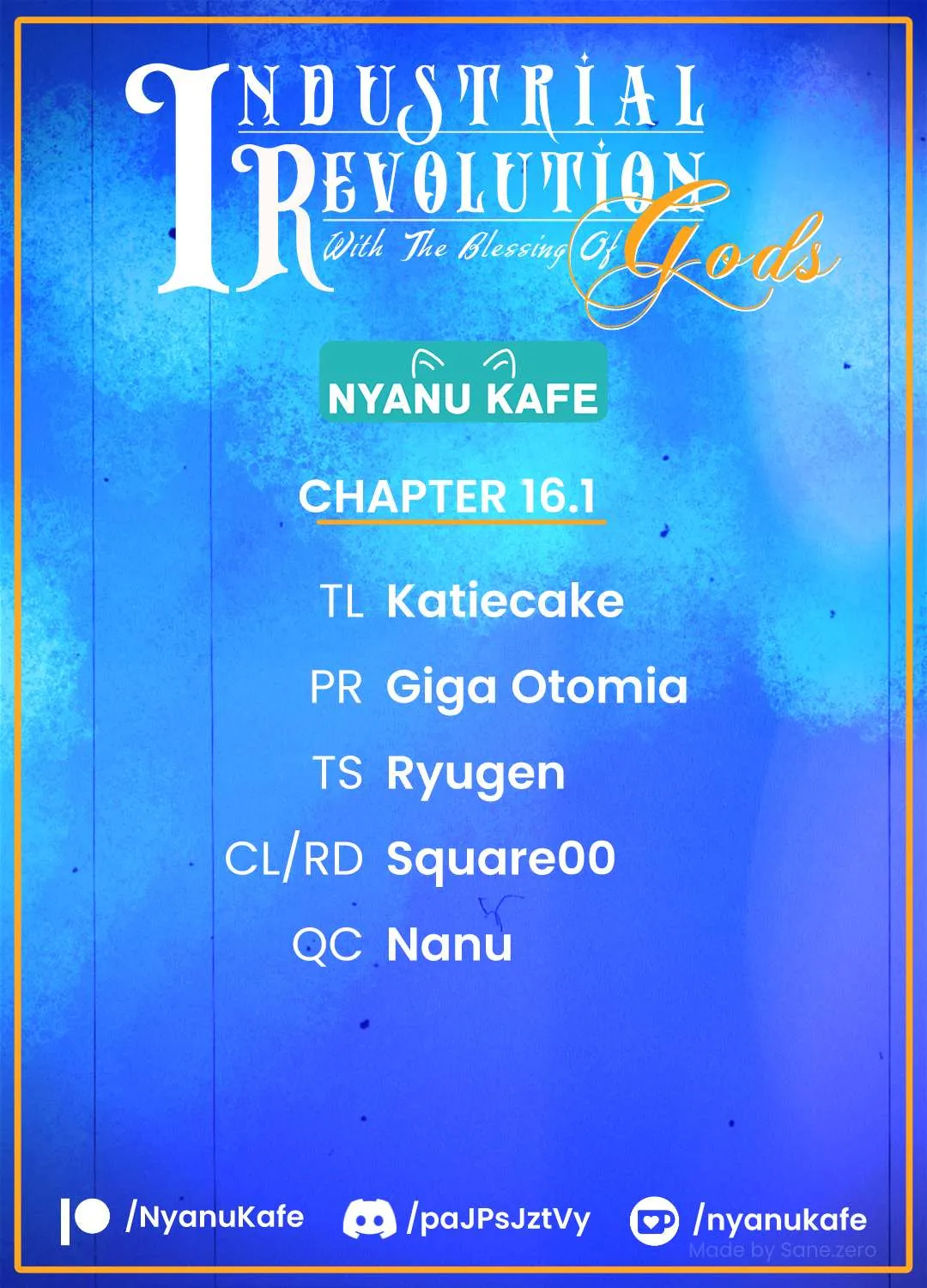 Revolution in production with the blessings of the gods - While living a leisurely, slow life in a corner of another world, somehow a diverse group of people gathered to form the strongest nation... Chapter 16.1 page 1 - 