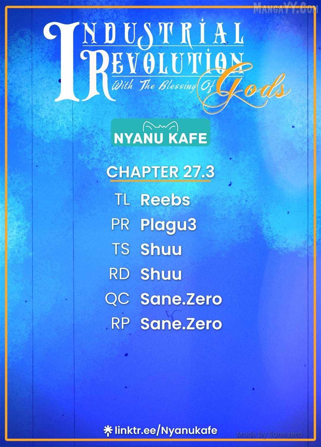 Revolution in production with the blessings of the gods - While living a leisurely, slow life in a corner of another world, somehow a diverse group of people gathered to form the strongest nation... Chapter 27.2 page 1 - 