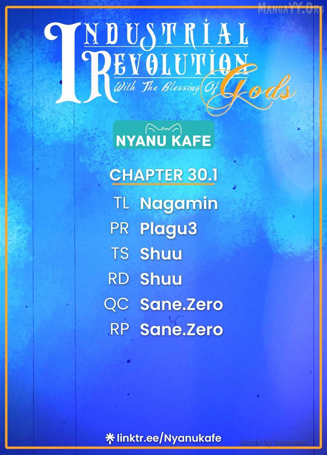 Revolution in production with the blessings of the gods - While living a leisurely, slow life in a corner of another world, somehow a diverse group of people gathered to form the strongest nation... Chapter 30 page 1 - 