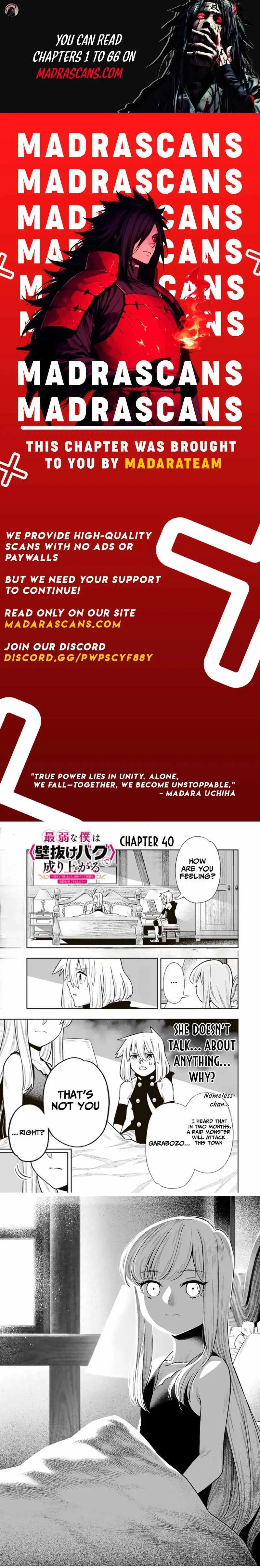 Saijaku Na Boku Wa "kabenuke Bugs" De Nariagaru ~Kabe Wo Surinuketara, Shokai Clear Houshuu Wo Mugen Kaishuu Dekimashita!~ Chapter 40 page 1 - 