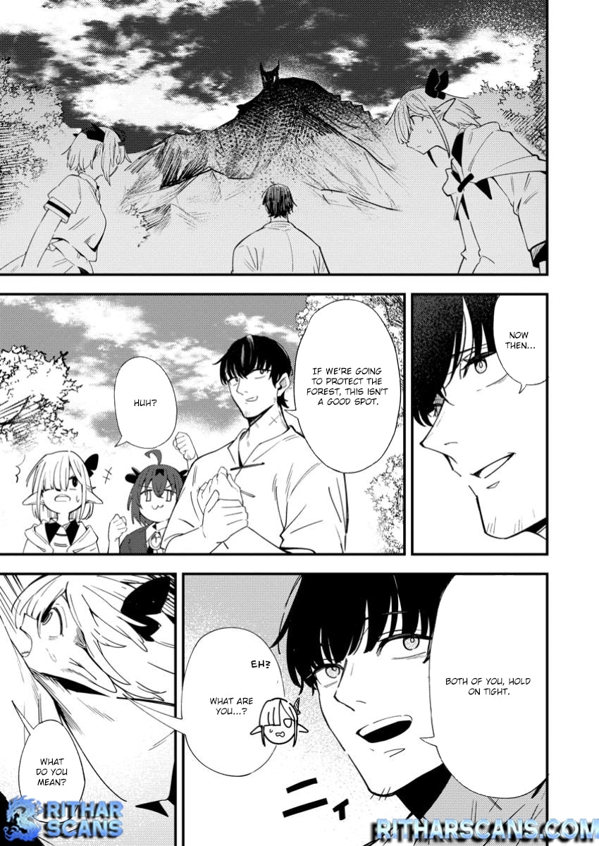Saikyou Kyuutei Shinanyaku no Ossan, Tsuihousareta Hekichi de Musou Suru: Maboroshi to Natta Shuzoku no Bishoujo-tachi wo Sodatete Henkyou wo Kaitaku Chapter 11.1 page 1 - 