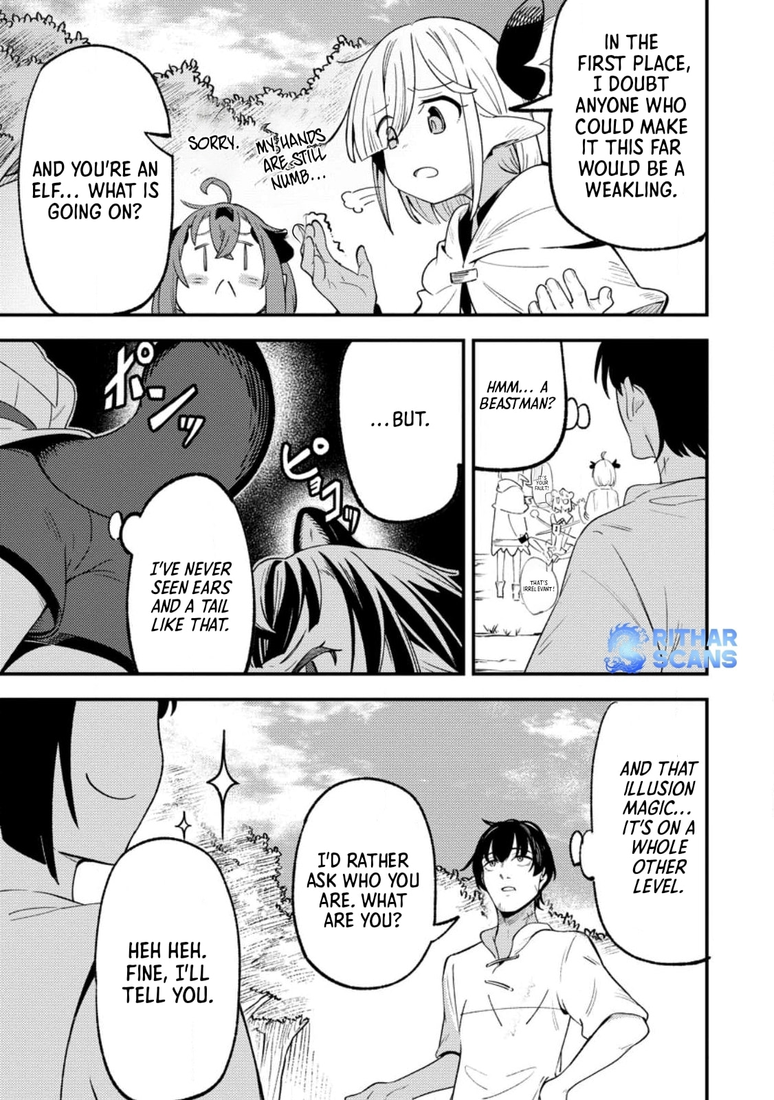 Saikyou Kyuutei Shinanyaku no Ossan, Tsuihousareta Hekichi de Musou Suru: Maboroshi to Natta Shuzoku no Bishoujo-tachi wo Sodatete Henkyou wo Kaitaku Chapter 8.2 page 5 - 