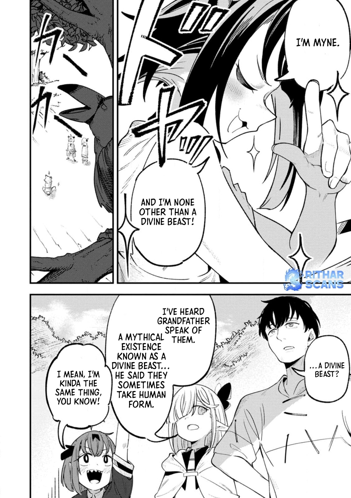 Saikyou Kyuutei Shinanyaku no Ossan, Tsuihousareta Hekichi de Musou Suru: Maboroshi to Natta Shuzoku no Bishoujo-tachi wo Sodatete Henkyou wo Kaitaku Chapter 8.2 page 6 - 