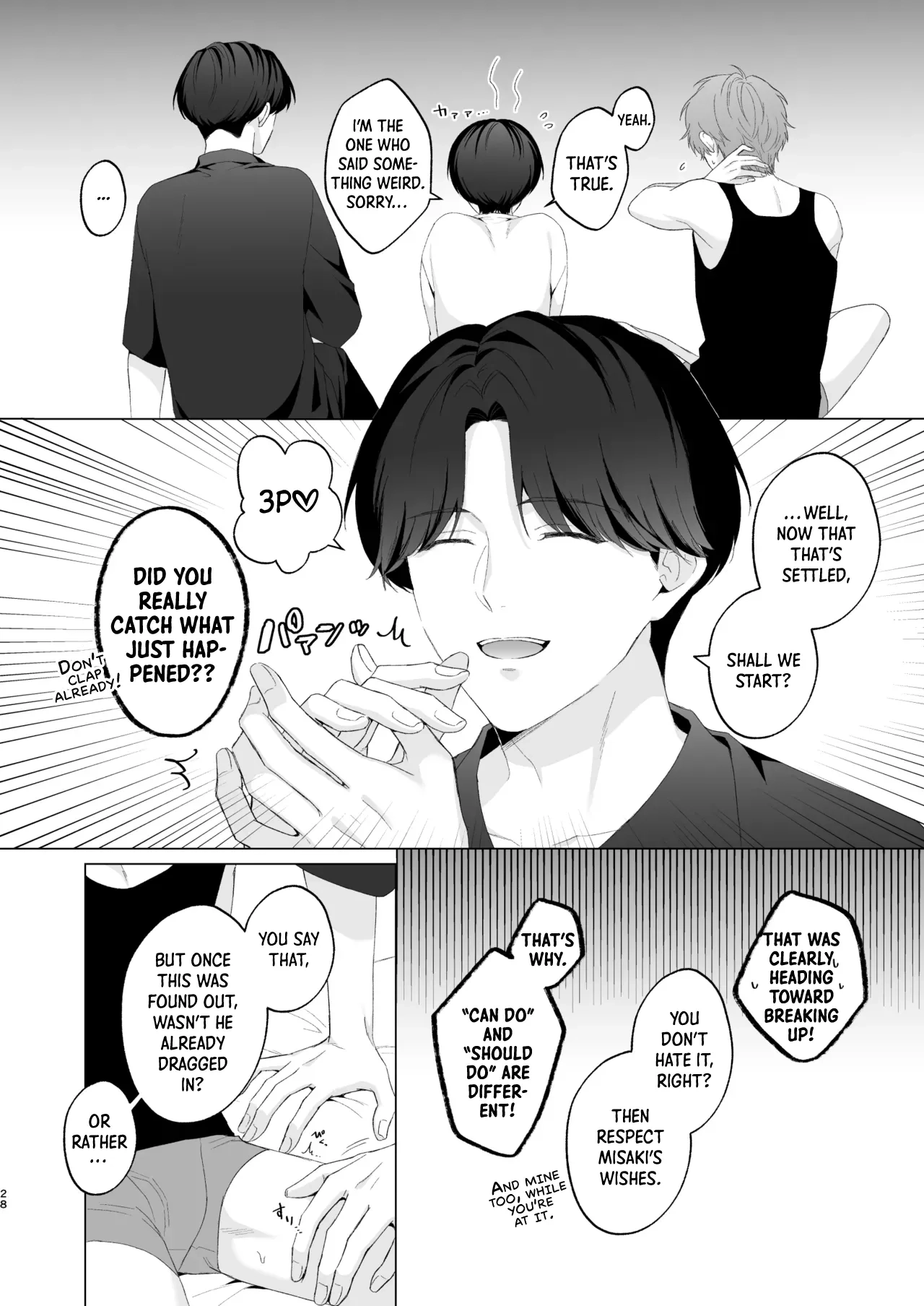 San Kyodai de Nakayoshi Etchi Chinan Ukete Chapter 1 page 28 - 