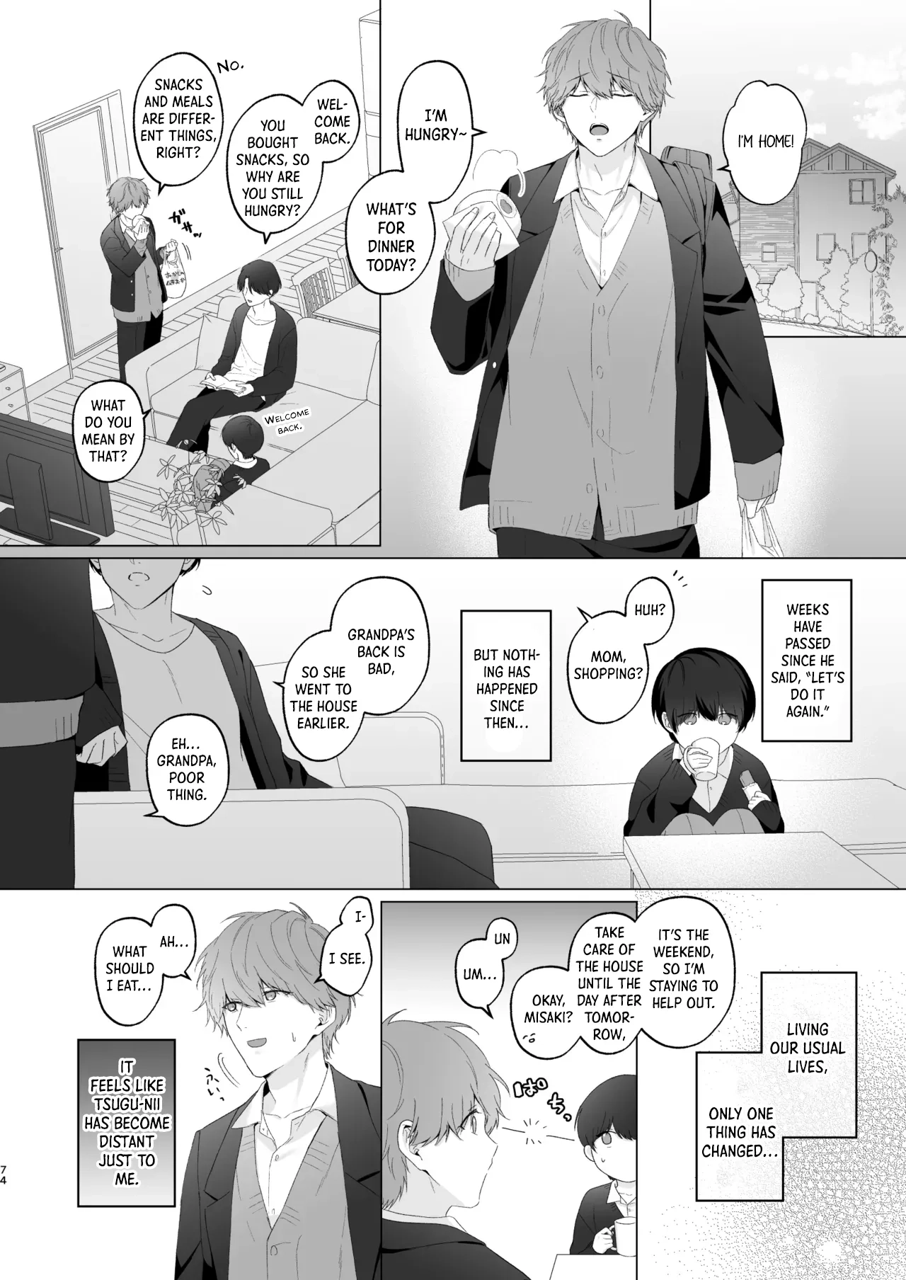 San Kyodai de Nakayoshi Etchi Chinan Ukete Chapter 1 page 74 - 