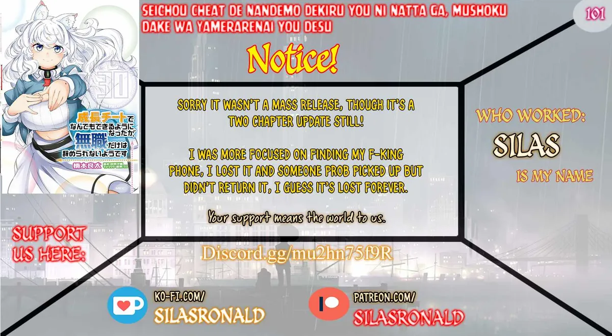 Seichou Cheat de Nandemo Dekiru You ni Natta ga, Mushoku Dake wa Yamerarenai You Desu Chapter 101 page 1 - 