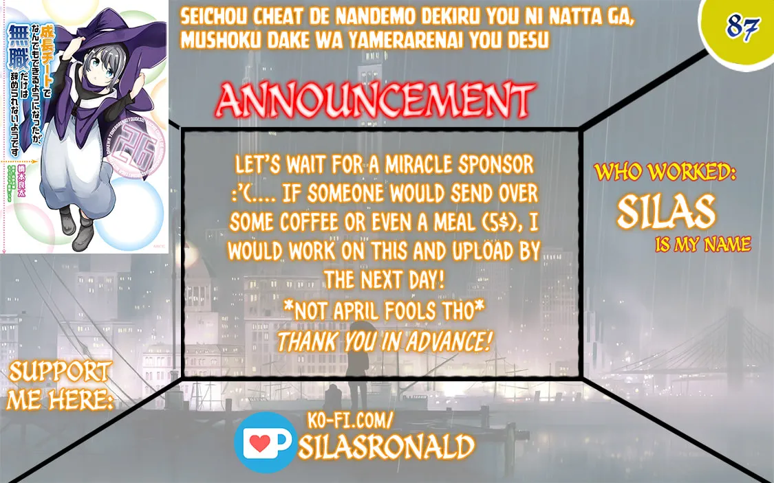 Seichou Cheat de Nandemo Dekiru You ni Natta ga, Mushoku Dake wa Yamerarenai You Desu Chapter 87 page 1 - 
