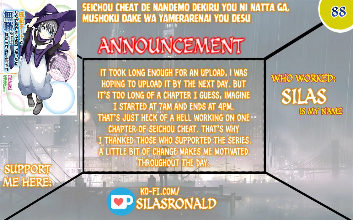 Seichou Cheat de Nandemo Dekiru You ni Natta ga, Mushoku Dake wa Yamerarenai You Desu Chapter 88 page 1 - 