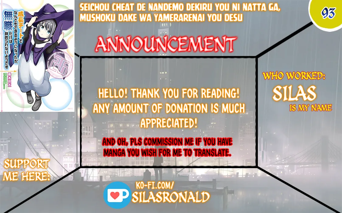 Seichou Cheat de Nandemo Dekiru You ni Natta ga, Mushoku Dake wa Yamerarenai You Desu Chapter 93 page 1 - 