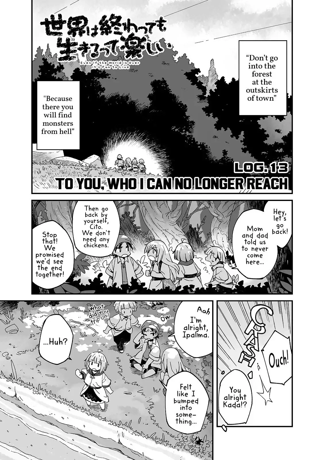 Sekai wa Owattemo Ikirutte Tanoshii Chapter 13 page 1 - 