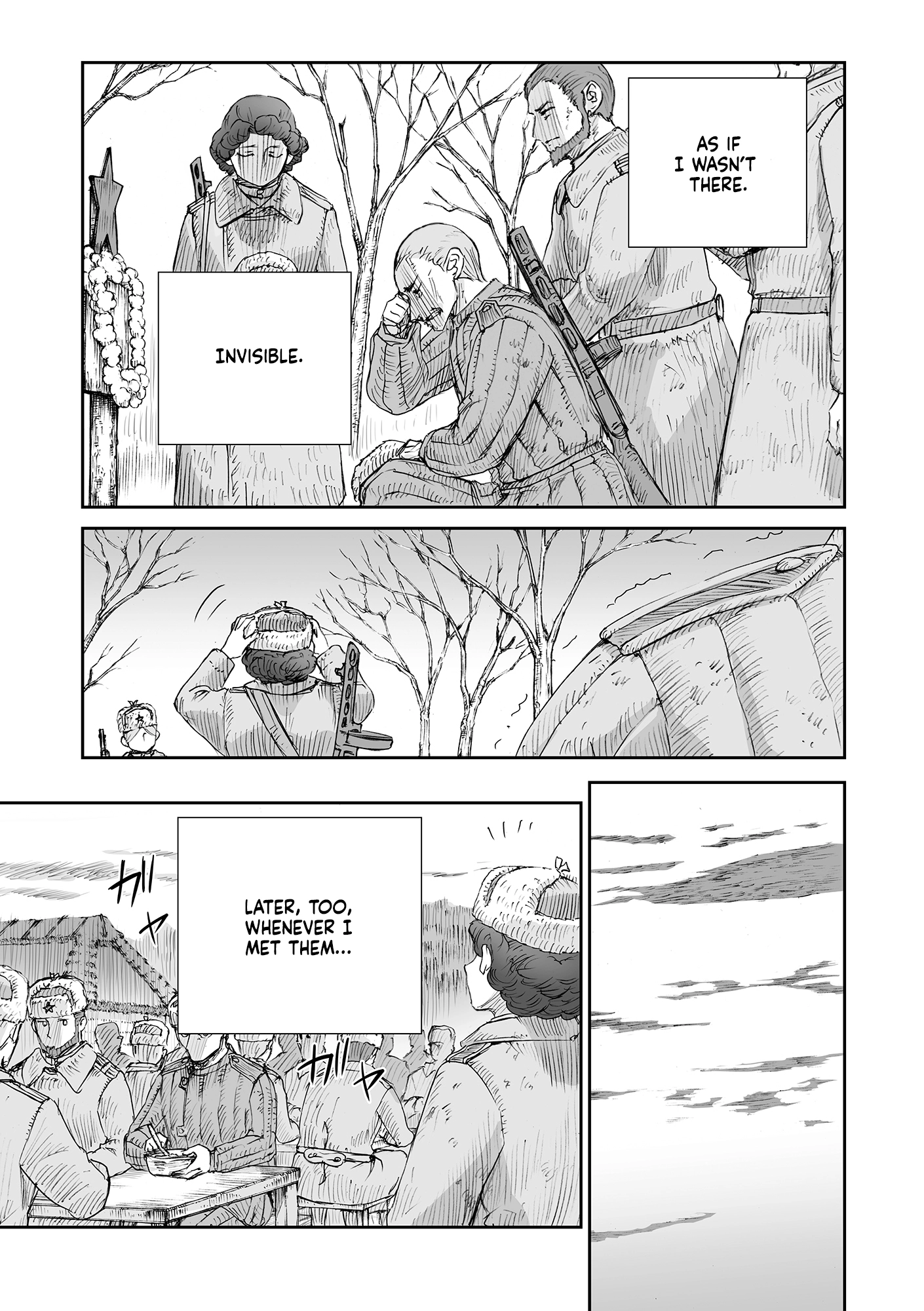 Sensou wa Onna no Kao wo Shiteinai Chapter 32.01 page 13 - 