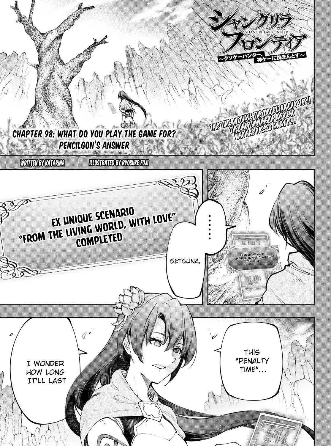 Shangri-La Frontier ~ Kusoge Hunter, Kamige Ni Idoman To Su~ Chapter 98 page 1 - 