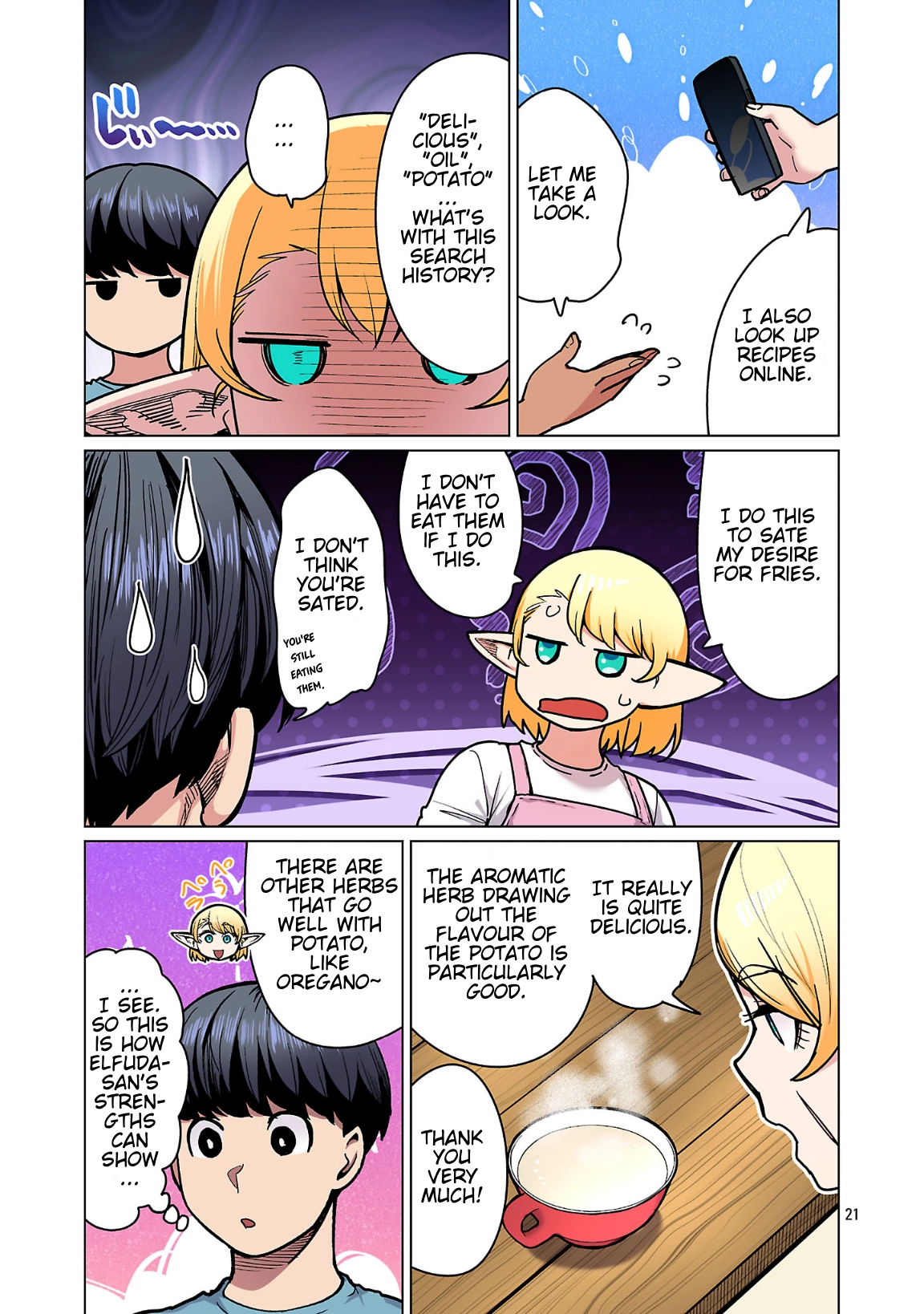Shin Elf-san wa Yaserarenai. (Official Colored) Chapter 24 page 22 - 