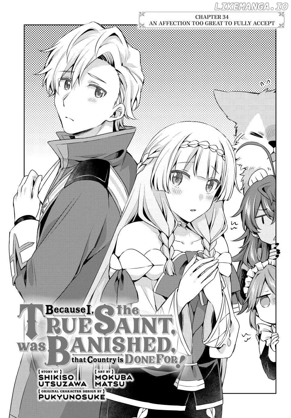 Shin no Seijo de aru Watashi wa Tsuihou Saremashita. Dakara Kono Kuni wa Mou Owari desu Chapter 34 page 1 - 