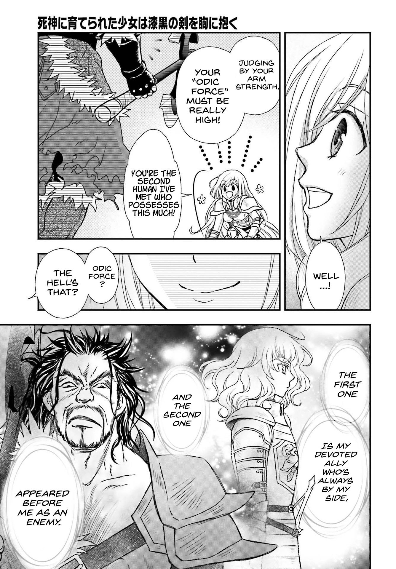 Shinigami ni Sodaterareta Shoujo wa Shikkoku no Tsurugi o Mune ni Idaku Chapter 28 page 23 - 
