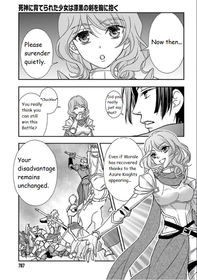 Shinigami ni Sodaterareta Shoujo wa Shikkoku no Tsurugi o Mune ni Idaku Chapter 45 page 3 - 