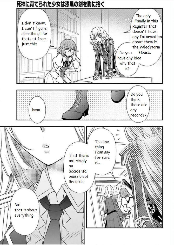 Shinigami ni Sodaterareta Shoujo wa Shikkoku no Tsurugi o Mune ni Idaku Chapter 45 page 25 - 