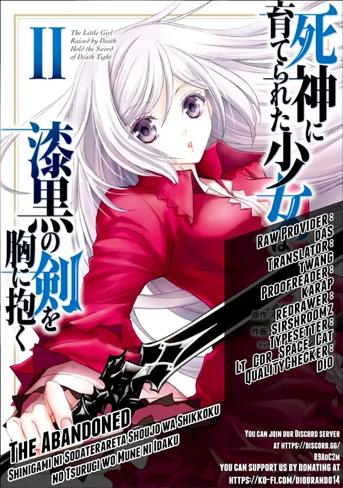 Shinigami ni Sodaterareta Shoujo wa Shikkoku no Tsurugi wo Mune ni Idaku Chapter 11 page 1 - 