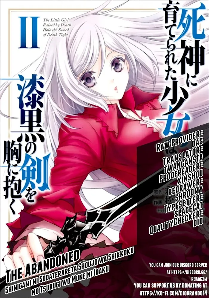 Shinigami ni Sodaterareta Shoujo wa Shikkoku no Tsurugi wo Mune ni Idaku Chapter 13 page 1 - 