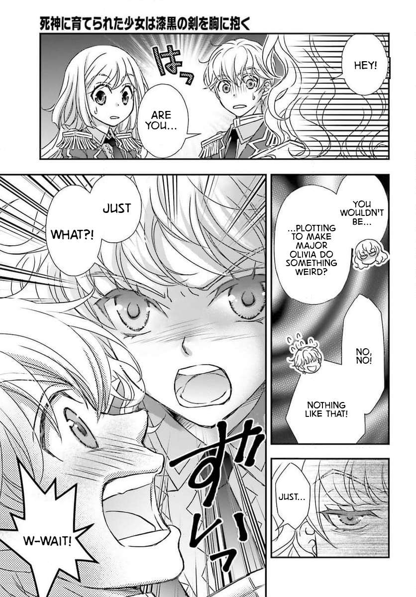 Shinigami ni Sodaterareta Shoujo wa Shikkoku no Tsurugi wo Mune ni Idaku Chapter 48 page 12 - 