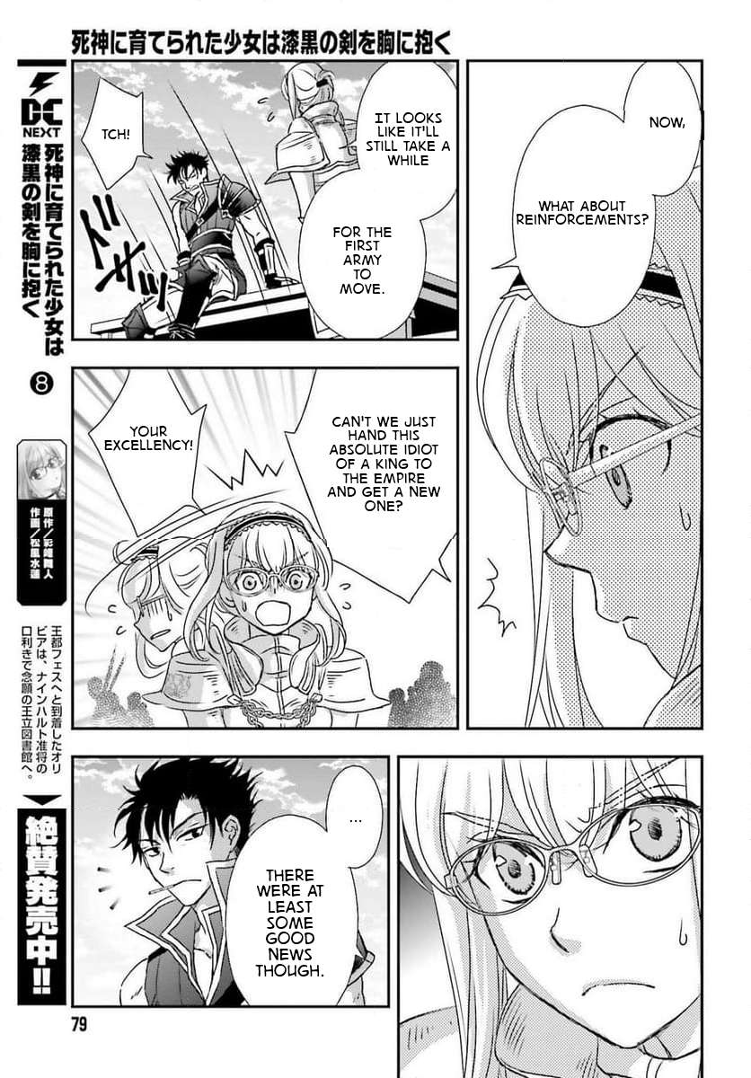 Shinigami ni Sodaterareta Shoujo wa Shikkoku no Tsurugi wo Mune ni Idaku Chapter 48 page 22 - 
