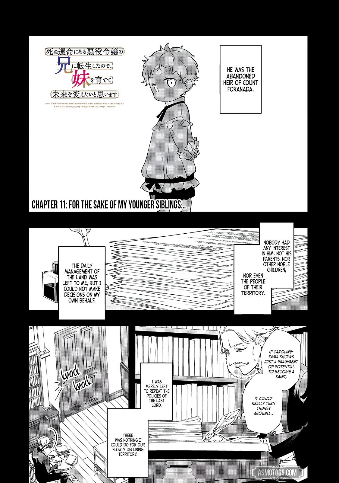 Shinu Unmei ni Aru Akuyaku Reijou no Ani ni Tensei Shita node, Imouto o Sodatete Mirai o Kaetai to Omoimasu Chapter 11.1 page 2 - 