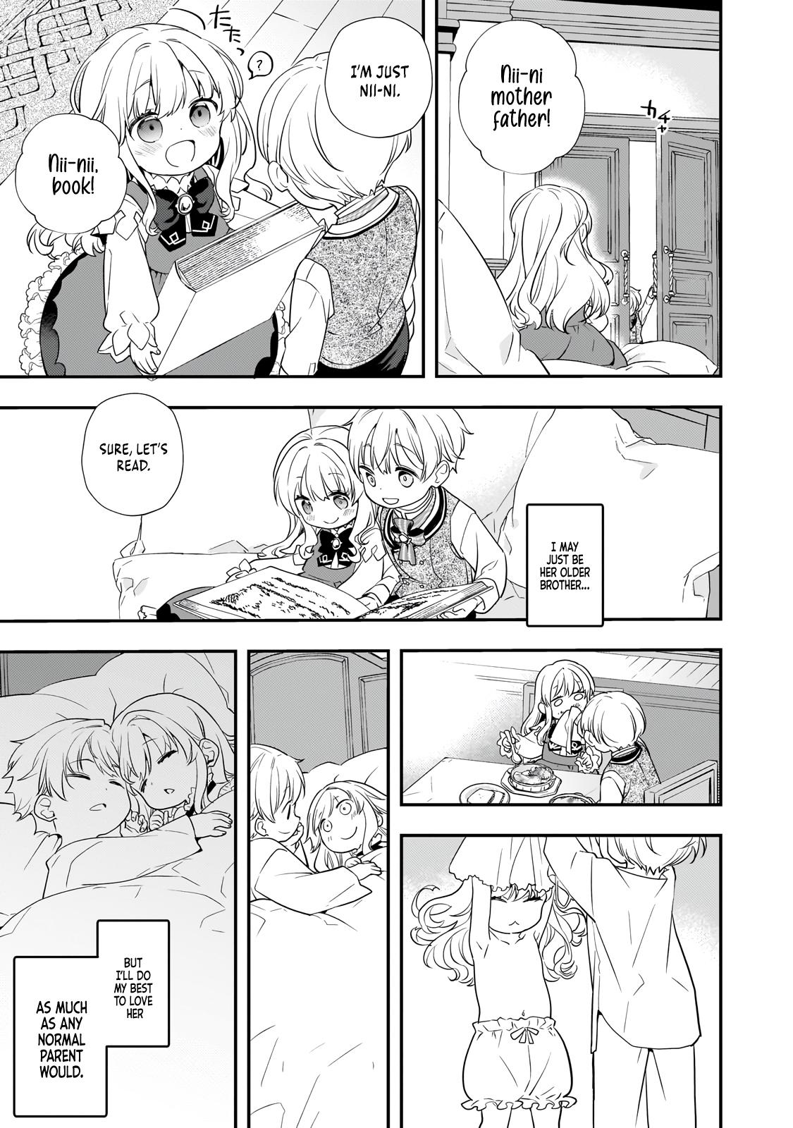 Shinu Unmei ni Aru Akuyaku Reijou no Ani ni Tensei Shita node, Imouto o Sodatete Mirai o Kaetai to Omoimasu Chapter 2 page 14 - 