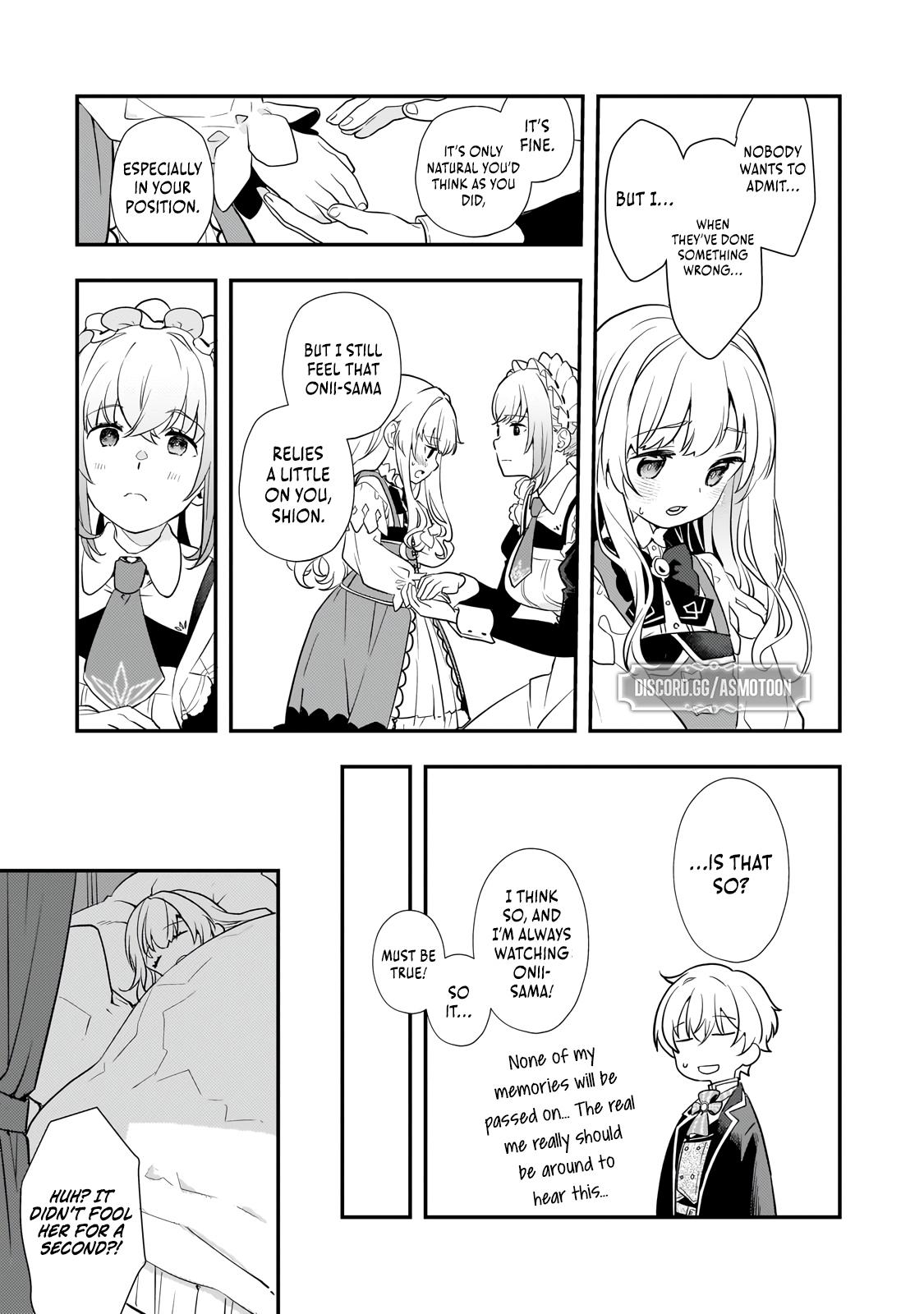 Shinu Unmei ni Aru Akuyaku Reijou no Ani ni Tensei Shita node, Imouto o Sodatete Mirai o Kaetai to Omoimasu Chapter 4 page 22 - 
