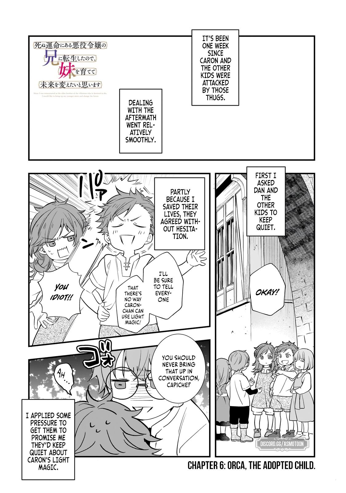 Shinu Unmei ni Aru Akuyaku Reijou no Ani ni Tensei Shita node, Imouto o Sodatete Mirai o Kaetai to Omoimasu Chapter 6 page 2 - 