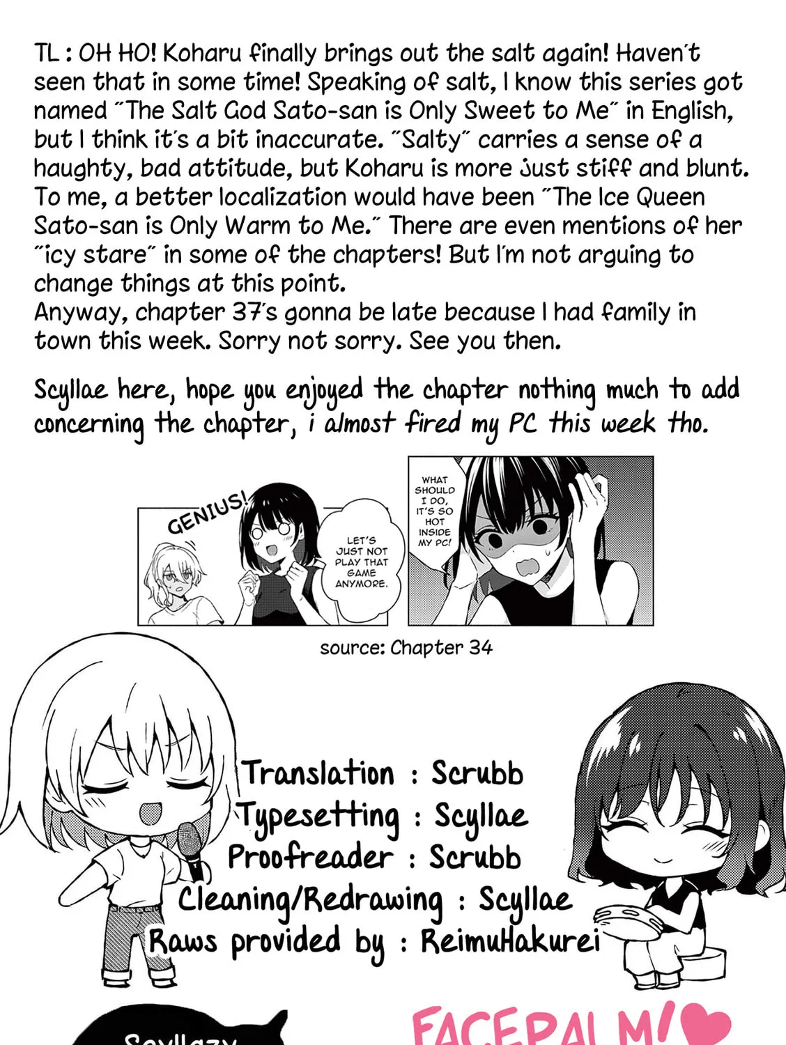 Shiotaiou no Sato-san ga Ore ni dake Amai Chapter 36 page 37 - 