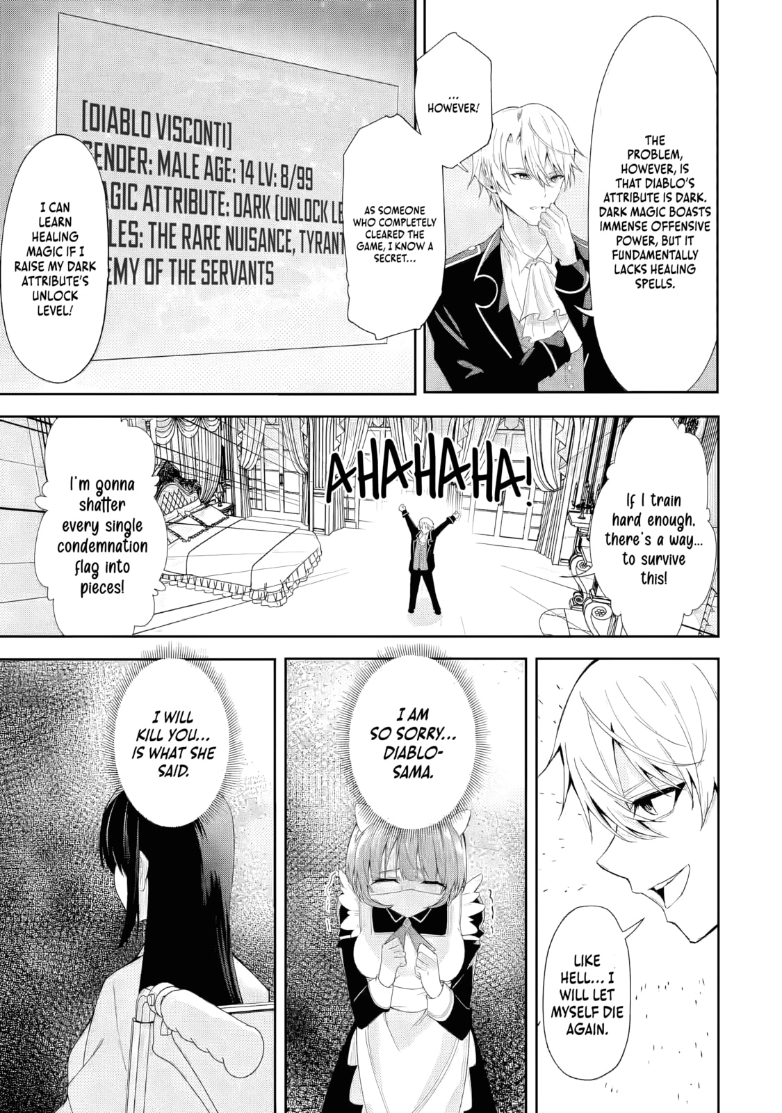 Shokei Flag no Akuyaku Kizoku ni Tensei Shita ga, Shinitakunai no de Yami Mahou o Kiwamete Heroine-tachi o Sukuimasu Chapter 1 page 23 - 