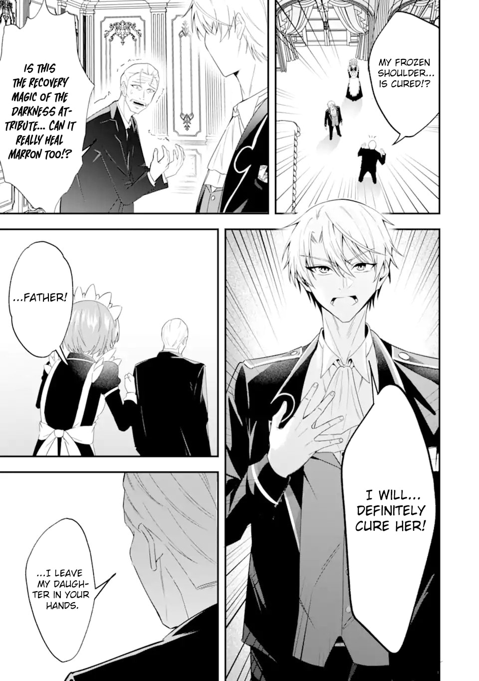 Shokei Flag no Akuyaku Kizoku ni Tensei Shita ga, Shinitakunai no de Yami Mahou o Kiwamete Heroine-tachi o Sukuimasu Chapter 2.2 page 2 - 