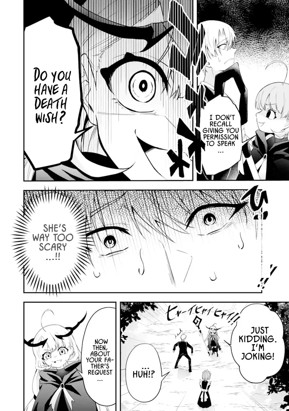 Shokei Flag No Akuyaku Kizoku Ni Tensei Shitaga, Shinitakunainode Yami Maho Wo Kiwamete Heroine Tachi Wo Sukuimasu Byojakuna Heroine Wo Care Shitara Naze Ka Ore Ga Dekiai Sareta Ken Chapter 1.2 page 14 - 