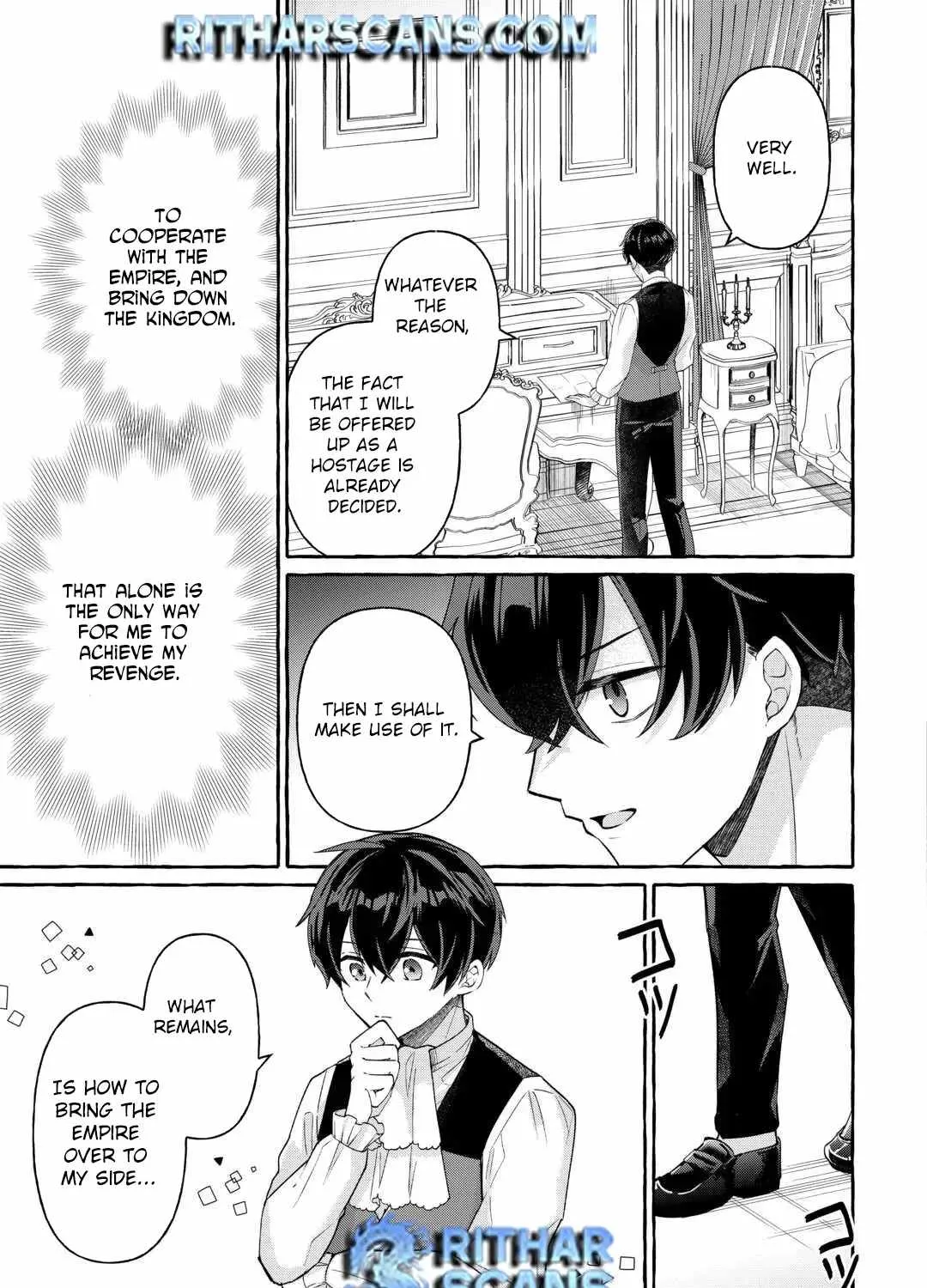 Shokei sareta Shinimodori no Dairoku Ouji wa Kokoku wo Sute, Ringoku no Guillotine Koujo to Fukushuu wo Chikau Chapter 2 page 9 - 