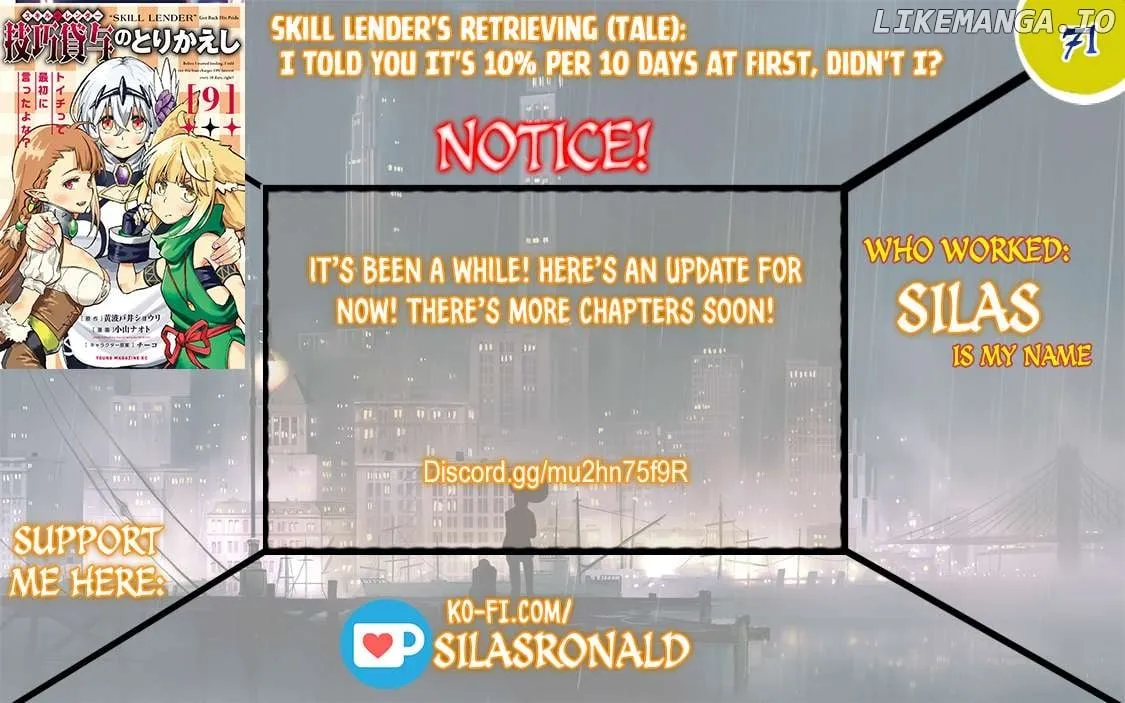 Skill Lender’s retrieving (Tale) ~I told you it’s 10% per 10 days at first, didn’t I~ Chapter 71 page 1 - 