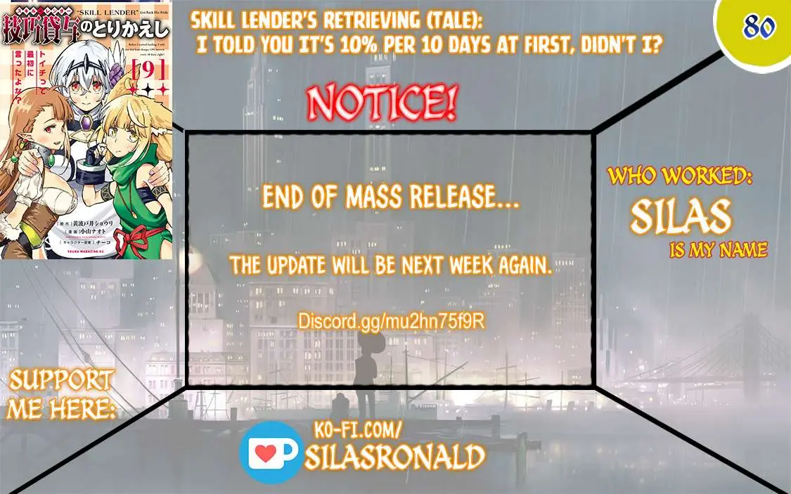 Skill Lender’s retrieving (Tale) ~I told you it’s 10% per 10 days at first, didn’t I~ Chapter 80 page 1 - 