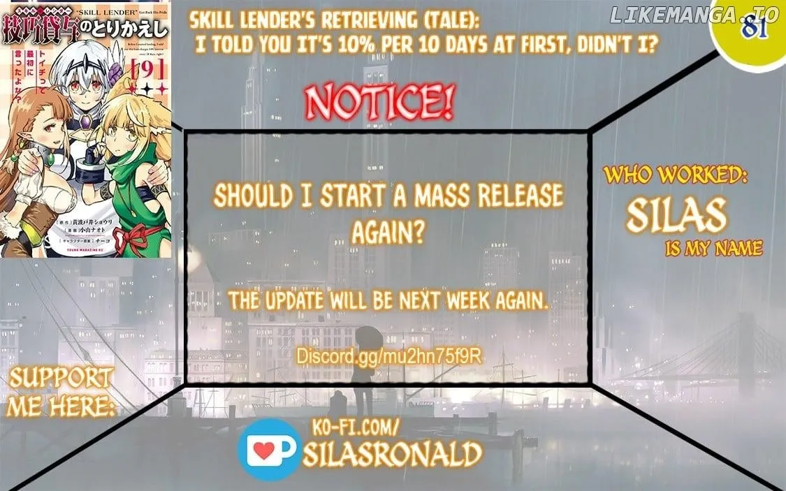 Skill Lender’s retrieving (Tale) ~I told you it’s 10% per 10 days at first, didn’t I~ Chapter 81 page 1 - 