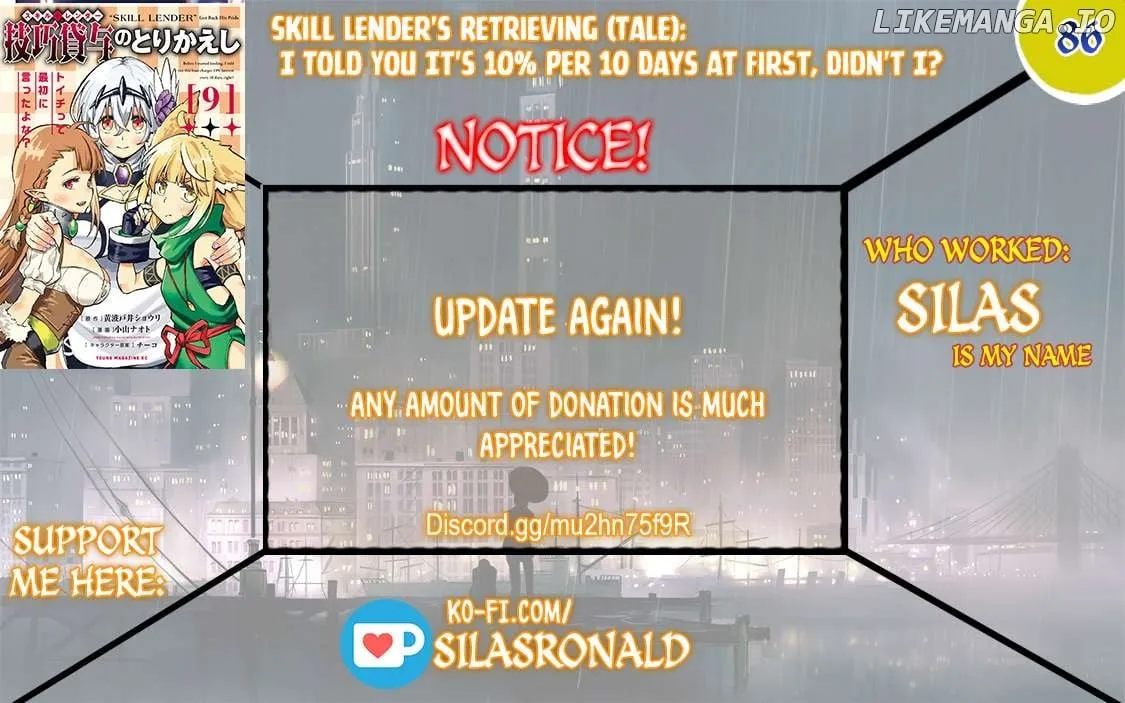 Skill Lender’s retrieving (Tale) ~I told you it’s 10% per 10 days at first, didn’t I~ Chapter 86 page 1 - 