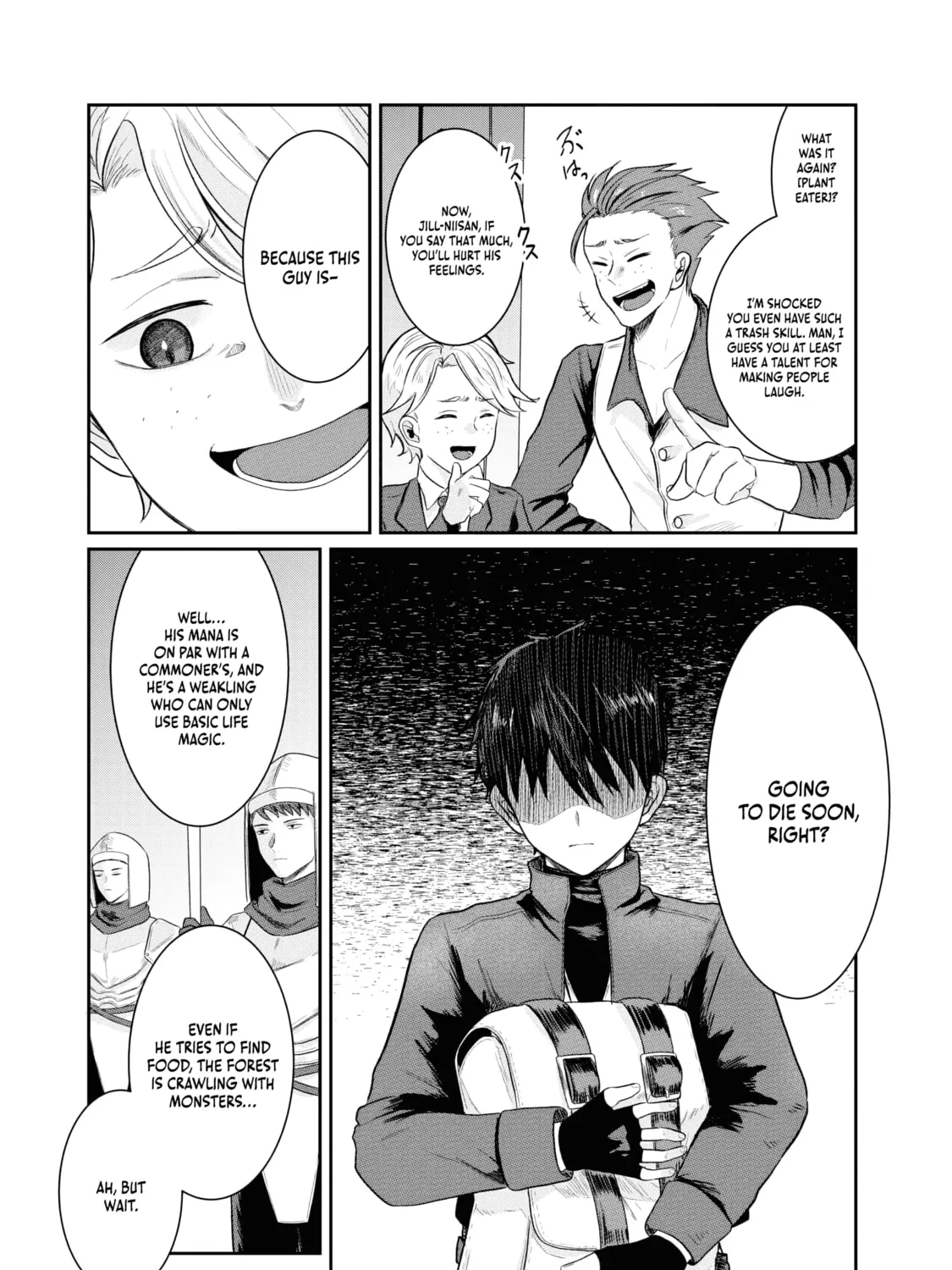 "Sono Hen no Kusa demo Kuttoke" to Tsuihou Sareta Munou Skill [Shokubutsugui] Mochi Tenseisha, Elf no Sato de Maboroshi no Shokubutsu o Tabete Musou Suru Chapter 1 page 14 - 