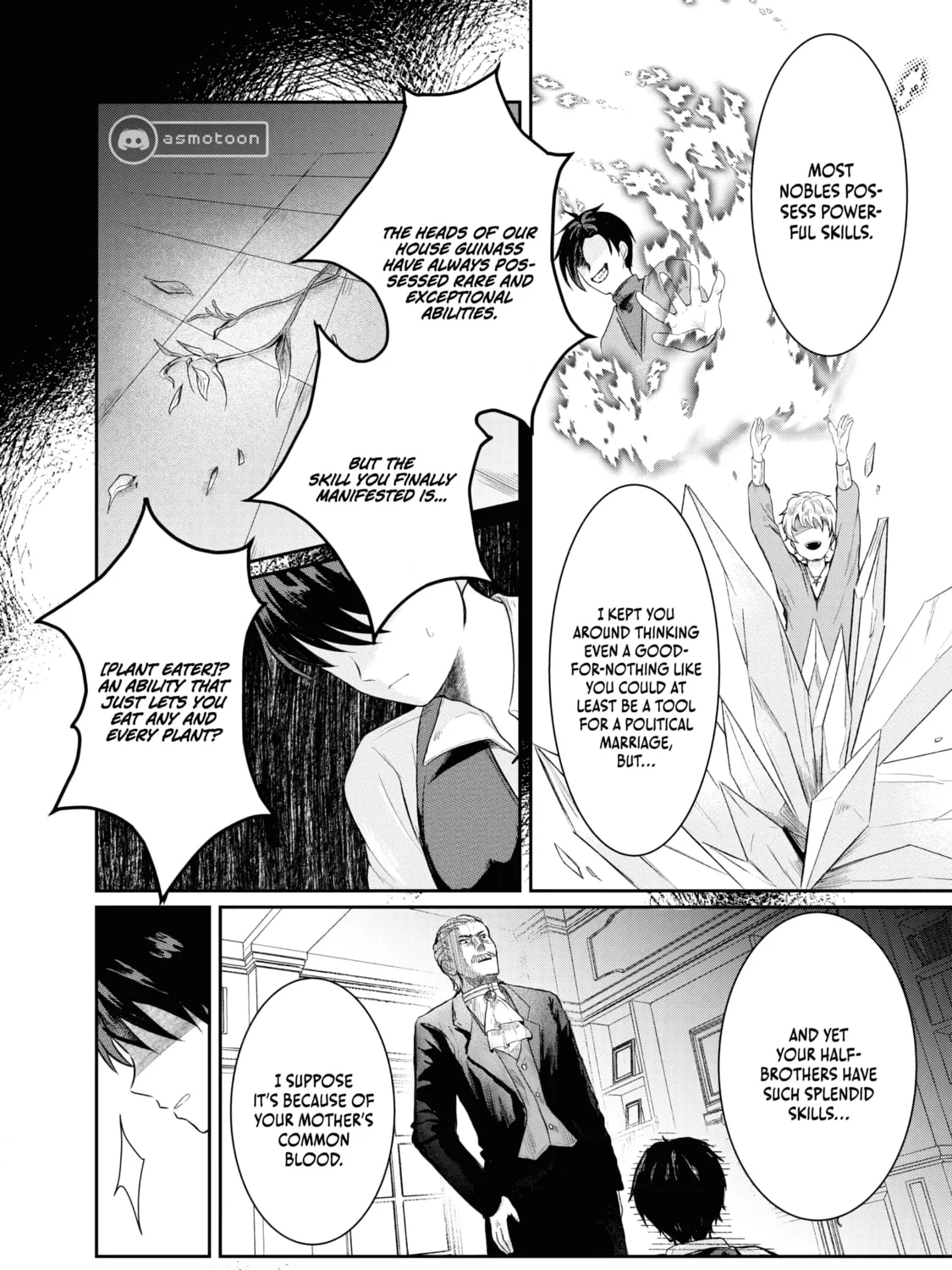"Sono Hen no Kusa demo Kuttoke" to Tsuihou Sareta Munou Skill [Shokubutsugui] Mochi Tenseisha, Elf no Sato de Maboroshi no Shokubutsu o Tabete Musou Suru Chapter 1 page 4 - 