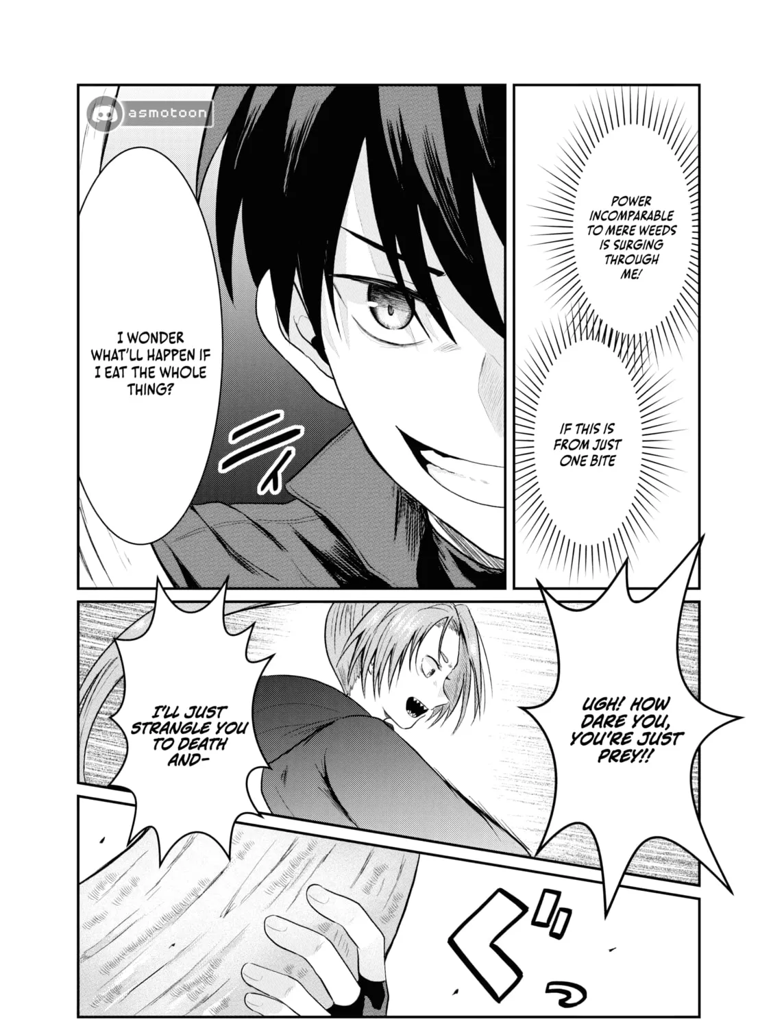 "Sono Hen no Kusa demo Kuttoke" to Tsuihou Sareta Munou Skill [Shokubutsugui] Mochi Tenseisha, Elf no Sato de Maboroshi no Shokubutsu o Tabete Musou Suru Chapter 1 page 44 - 
