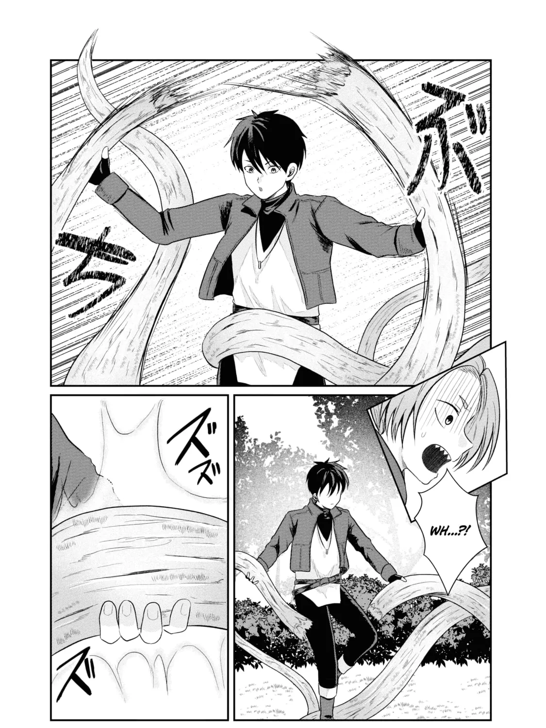 "Sono Hen no Kusa demo Kuttoke" to Tsuihou Sareta Munou Skill [Shokubutsugui] Mochi Tenseisha, Elf no Sato de Maboroshi no Shokubutsu o Tabete Musou Suru Chapter 1 page 46 - 