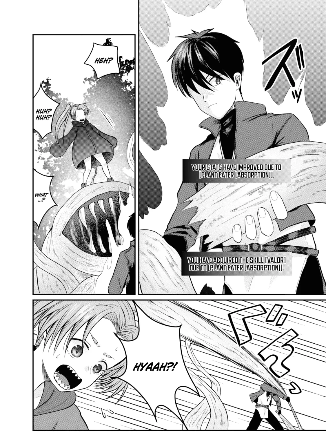 "Sono Hen no Kusa demo Kuttoke" to Tsuihou Sareta Munou Skill [Shokubutsugui] Mochi Tenseisha, Elf no Sato de Maboroshi no Shokubutsu o Tabete Musou Suru Chapter 1 page 48 - 
