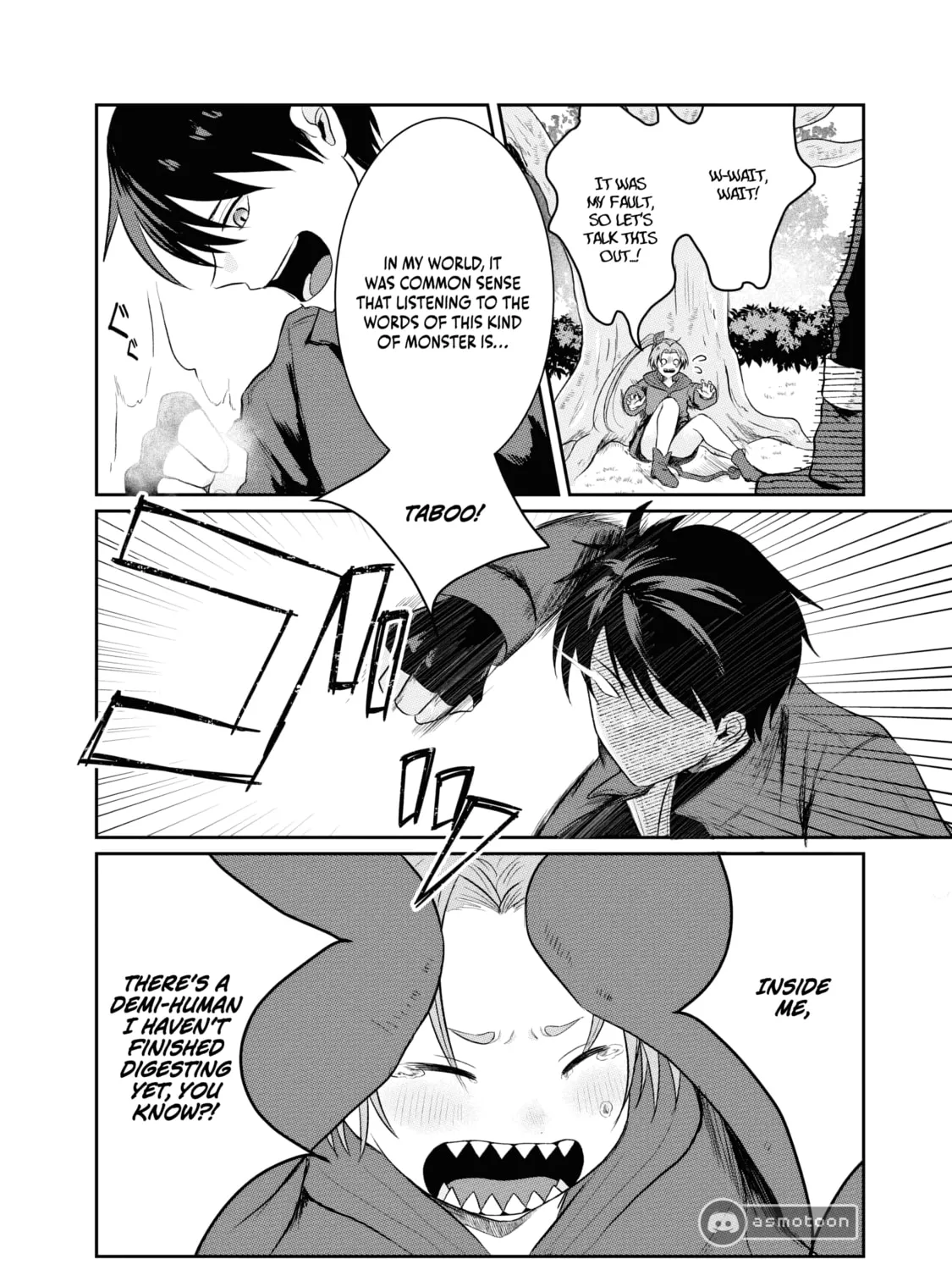 "Sono Hen no Kusa demo Kuttoke" to Tsuihou Sareta Munou Skill [Shokubutsugui] Mochi Tenseisha, Elf no Sato de Maboroshi no Shokubutsu o Tabete Musou Suru Chapter 1 page 52 - 
